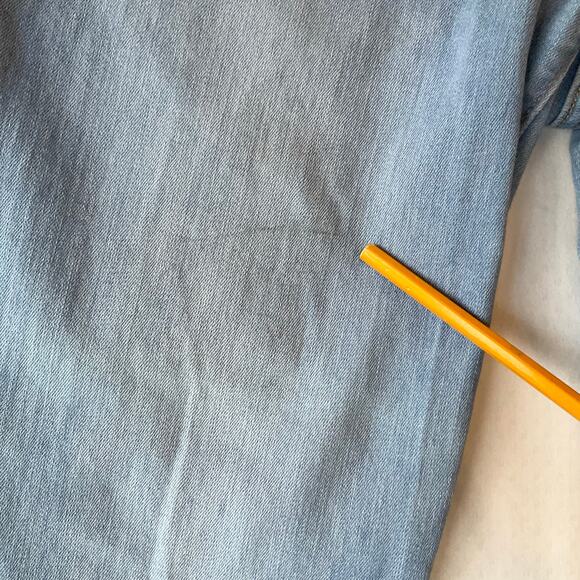 Old Navy Women Waxed Frayed Mid-rise Skinny Jeans size 8 Regular, Light Blue - Picture 11 of 13